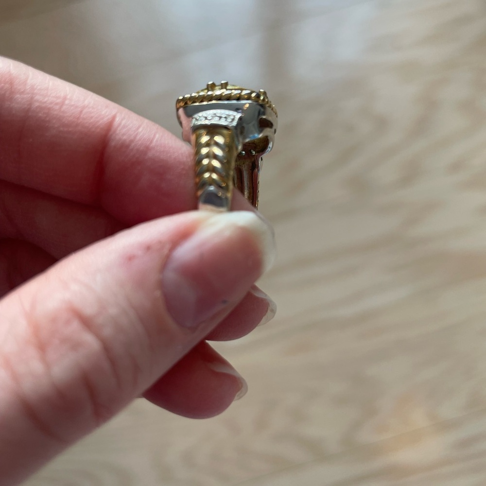 Lia Sophia Gold and Silver Ring with Yellow Gem - Picture 4 of 8